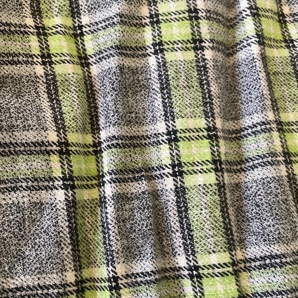Vintage 90s Y2K Plaid Fuzzy Button Down Cotton Green Shirt Women L - Picture 6 of 6